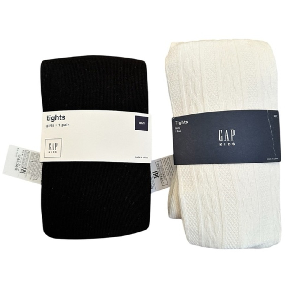 GAP Kids Black and Cream Tights Pair